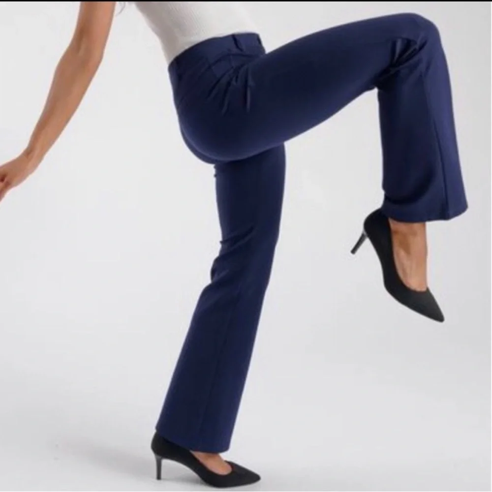 Betabrand Boot-Cut Classic Dress Pant Yoga Pants in Navy